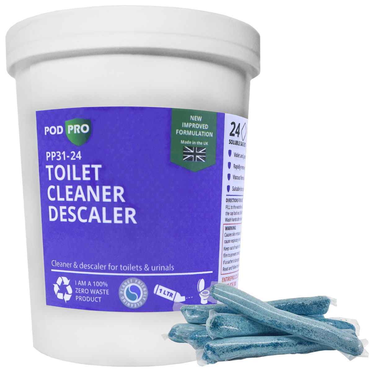 Pod Pro Toilet Cleaner Descaler (24 Sachets) Entire Pro